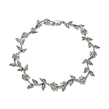 Eve's Addiction Flowering CZ Vine Sterling Silver Bracelet