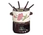 Franciscan Desert Rose Enamel on Steel Fondue Set