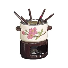 Franciscan Desert Rose Enamel on Steel Fondue Set by Franciscan