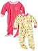 Gerber Baby-Girls Infant 2-Pack Rainbow Frog Blanket Sleeper, Pink, 12 Months