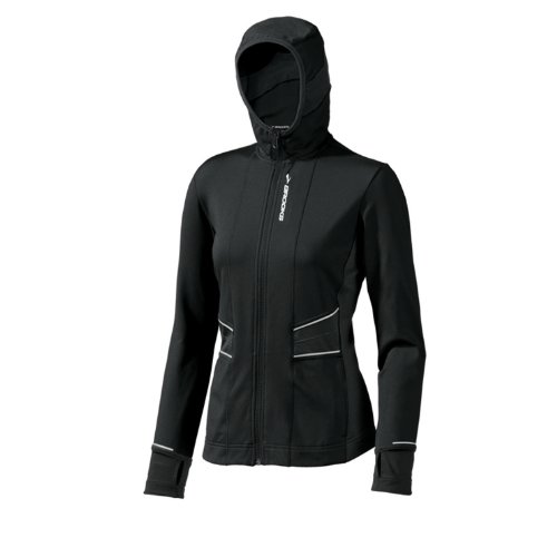Brooks Womens Utopia Thermal Hooded Jacket,Black,Small