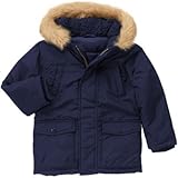 GYMBOREE(ジンボリー) ファーフードパーカー ジムネイビー アウターダウンジャケット 18～24ヶ月【並行輸入】