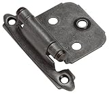Amerock BP7139-WI Variable Overlay Face Mount Self Closing Hinge, Wrought Iron, 2-Pack