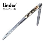 Linder 331111 Stag Two Blade Folding Sampler Knife