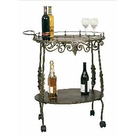Passport 2566BR Bronzed Metal Serving Tea Cart by Passport