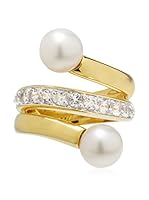 Perlaviva Anillo Cultured Pearl White Topaz (Amarillo)
