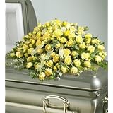 Rose Casket Cover Spray - Yellow
