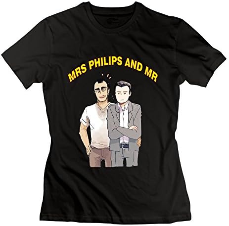 MRS PHILIPS AND MR T-shirt M Black For Women 100% Cotton