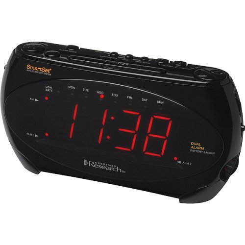 Emerson Dual Alarm SmartSet Clock Radio with 1.3 Red Display