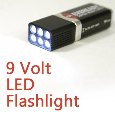 Mini Compact Size Ultra Bright 9V LED Flashlight for Camping, Indoor Use