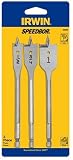 Irwin 88889 Speedbor 3 Piece 1/2-Inch, 3/4-Inch, and 1-Inch Spade Drill Bit Assortment