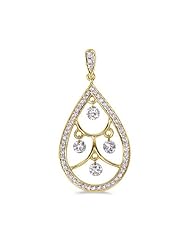 14K Yellow Gold Diamond Dashing Diamonds Pendant (chain NOT included)