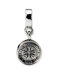 Reflection Beads Silver Compass Travel Dangle