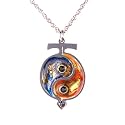 Orange and Blue Yin Yang Necklace from the Artazia Collection #1705 GN ONK