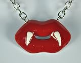 Vampire Kiss Fang Necklace Lips Gothic Bite Me Blood Twilight