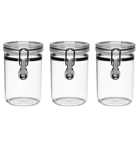 3 Clear Plastic Storage Jars