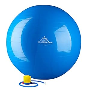 Black Mountain Products 2000-Pound Anti Burst Exercise Stability Ball with Pump, Blue, 85cm