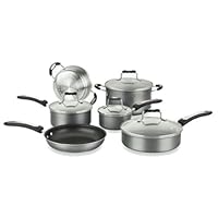 Weight Watchers Weight Watchers 10-Piece Non-Stick Aluminum Cookware Set w/ Ergonomic Handles, Oven & Dishwasher Safe and WW Recipe Book