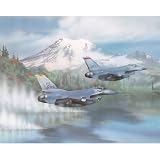 (16x20) F-16s (Over Water) Art Poster Print