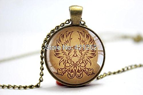 Pretty Lee 2015 Fashion Da Grey Warden Commander Dragon Sigil Pendant Necklace Age Bronze Glass Photo Cabochon Necklace Christmas gift