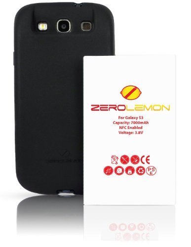 [180 days warranty] ZeroLemon Samsung Galaxy S III 7000mAh Extended Battery + Free Black Extended TPU Full Edge Protection Case(Compatible with Samsung Galaxy S III GT-i9300, AT&T Samsung Galaxy S3 Samsung i747, Verizon Samsung Galaxy S3 Samsung i535, T-mobile Samsung Galaxy S3 Samsung T999, U.S. Cellular Samsung Galaxy S3 R530, and Sprint Samsung Galaxy S3 Samsung L710) ***NFC for S Beam and Google Wallet***- WORLD'S HIGHEST S3 BATTERY CAPACITY **USA PATENT PENDING DESIGN**- Black