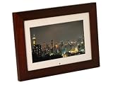 8-Inch Digital Photo Frame & MP3 Player with Interchangeable Brown Wood and Black Leather Frames