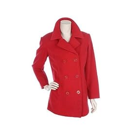 Buy Centigrade Fully Lined Double Breasted Peacoat XL Red by Centigrade