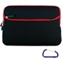 Gizmo Dorks (Black with Lava Red Trim) Dual Pocket Zipper Laptop Carrying Case Sleeve (Checkpoint Friendly) with Carabiner Key Chain for the Apple MacBook Pro (13.3 Inch Display)