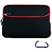 Gizmo Dorks (Black with Lava Red Trim) Dual Pocket Zipper Laptop Carrying Case Sleeve (Checkpoint Friendly) with Carabiner Key Chain for the Apple MacBook Pro (13.3 Inch Display)