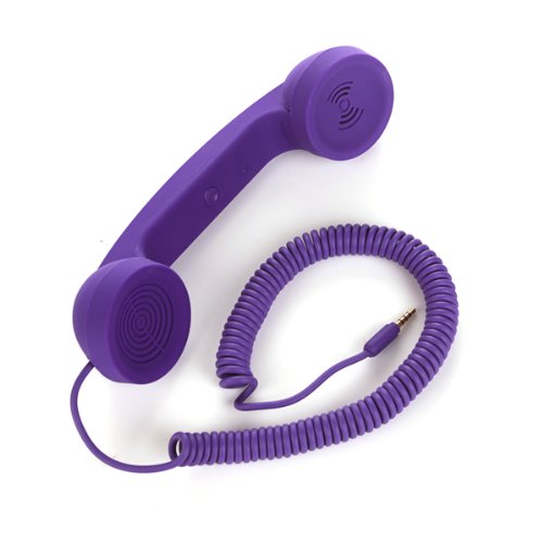 Moshi-Purple New Retro Cell Phone Handset for All Mobile Phones+Computers, Soft Touch Purple