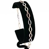 14K Tri Color Gold Open Link Anklet Body Jewelry 9