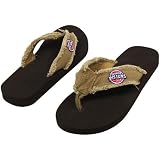 NBA Detroit Pistons Unisex Frayed Flip Flops - Khaki (Medium)