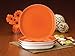 Rachael Ray Dinnerware Round and Square 4-Piece Stoneware Dinner Plate Set, Orange