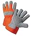 West Chester 75525 Split Cowhide Palm Gloves-X-Large, Double Leather, Shirred Elastic Wrist, Wing Thumb