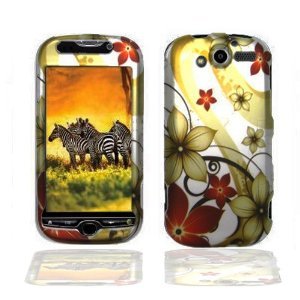 Red Flower Design Rubber Touch Phone Protector Hard Cover Case for htc Mytouch 4G hd Emerald
