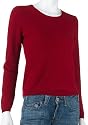Cinzia Clara Women's Cashmere Scoop Neck Sweater,Red,Small