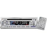 Stereo Radio Headunit Receiver, MP3/USB/SD Readers, CD Player, Aux (3.5mm) Input, AM/FM Radio, Single DIN (White)