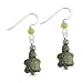 Stone Serpentine Turtle Earrings