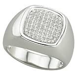 14K White Gold Pave Set Diamond Men's Ring