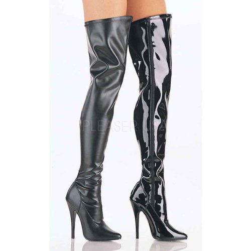 High-Heel-Overknee-Stiefel Pleaser Domina-3000 in Schwarz Lack