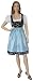 3-teiler Midi-Dirndl-Set Dirndel Dirndlbluse Dirndlschürze Türkisblau, Größe:36