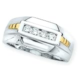 14K Two Tone Gold 1/4 ct. Diamond Men's Ring