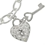 Inspired Heart & Key Charm Bracelet