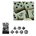 Chessex 25400 - Würfelset opaque elfenbein/schwarz, 7 verschiedene Würfel