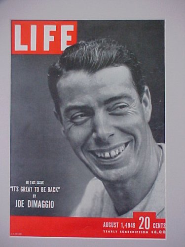 Joe Dimaggio New York Yankees Great To Be Back August 1 1949 Life Magazine Professionally Matted Cover Ready For Framing