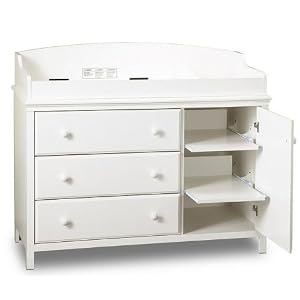 Transitional Style Pure White Finish Changing table