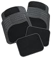 Rubber Queen Rubber Bordered Carpeted 4 Piece Floor Mats - Black