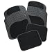 Rubber Queen 70511 Rubber Bordered Carpeted 4 Piece Floor Mats - Black