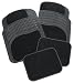 Automotive : Rubber Queen Rubber Bordered Carpeted 4 Piece Floor Mats - Black