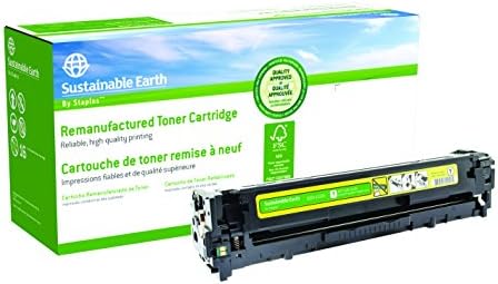 Sustainable Earth by Staples Reman Color Laser Toner Cartridge, HP 128A, Yellow